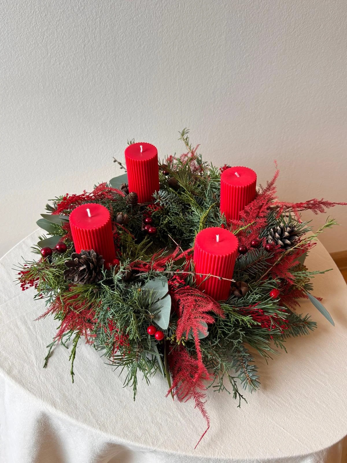 Adventní věnec – červený